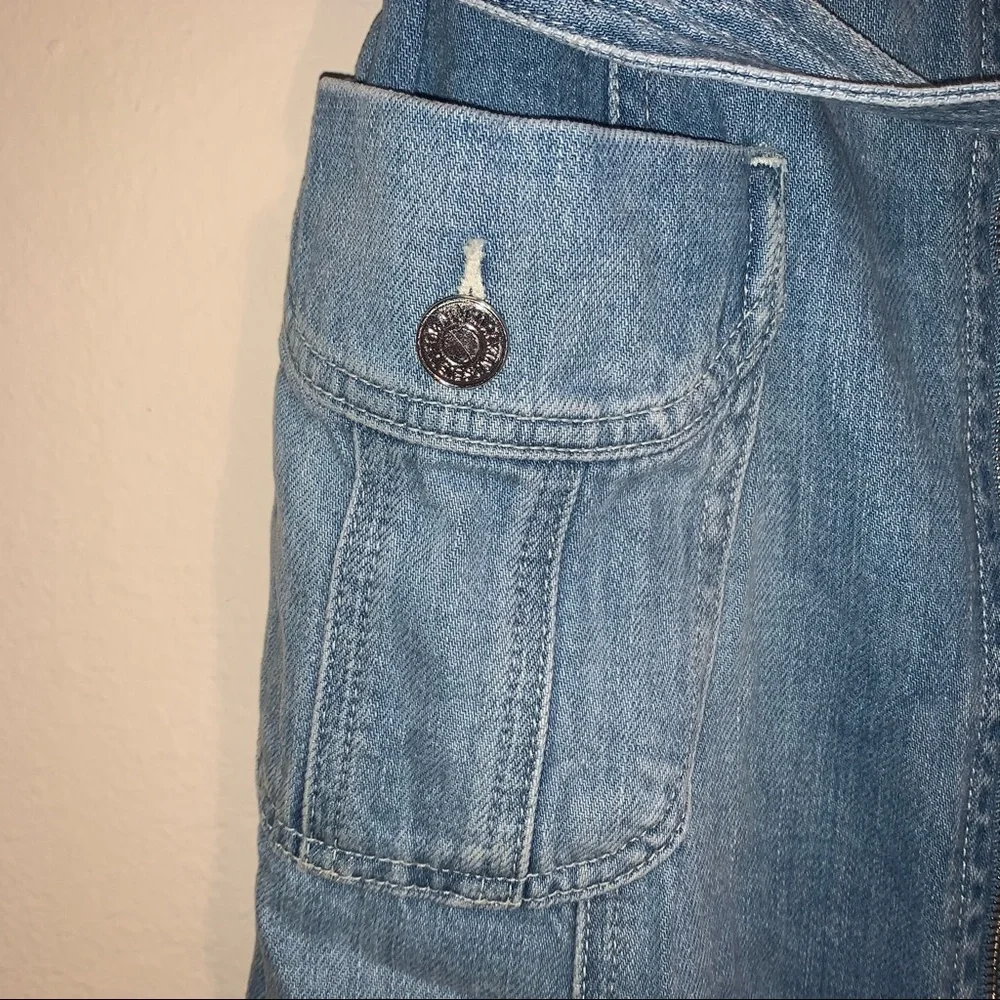 7 For All Mankind Denim Jean Zipper Dress Size M - Picture 4 of 8